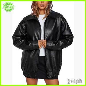 Oversized Lambskin Leather Motorcycle Jacket Plus Size Loose Fit